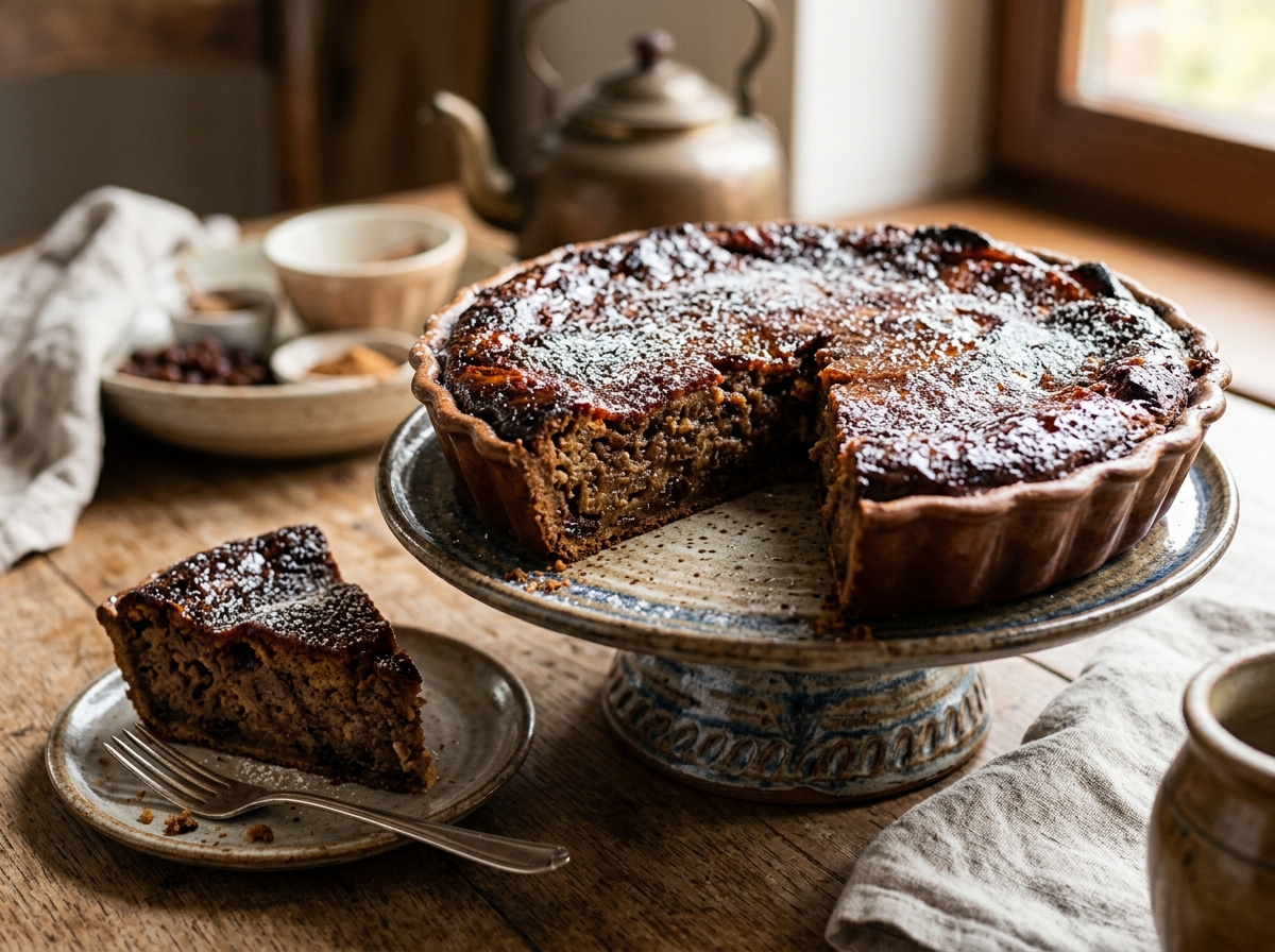 Aalsterse Vlaai traditional spiced gingerbread and mastellen bread pudding flan