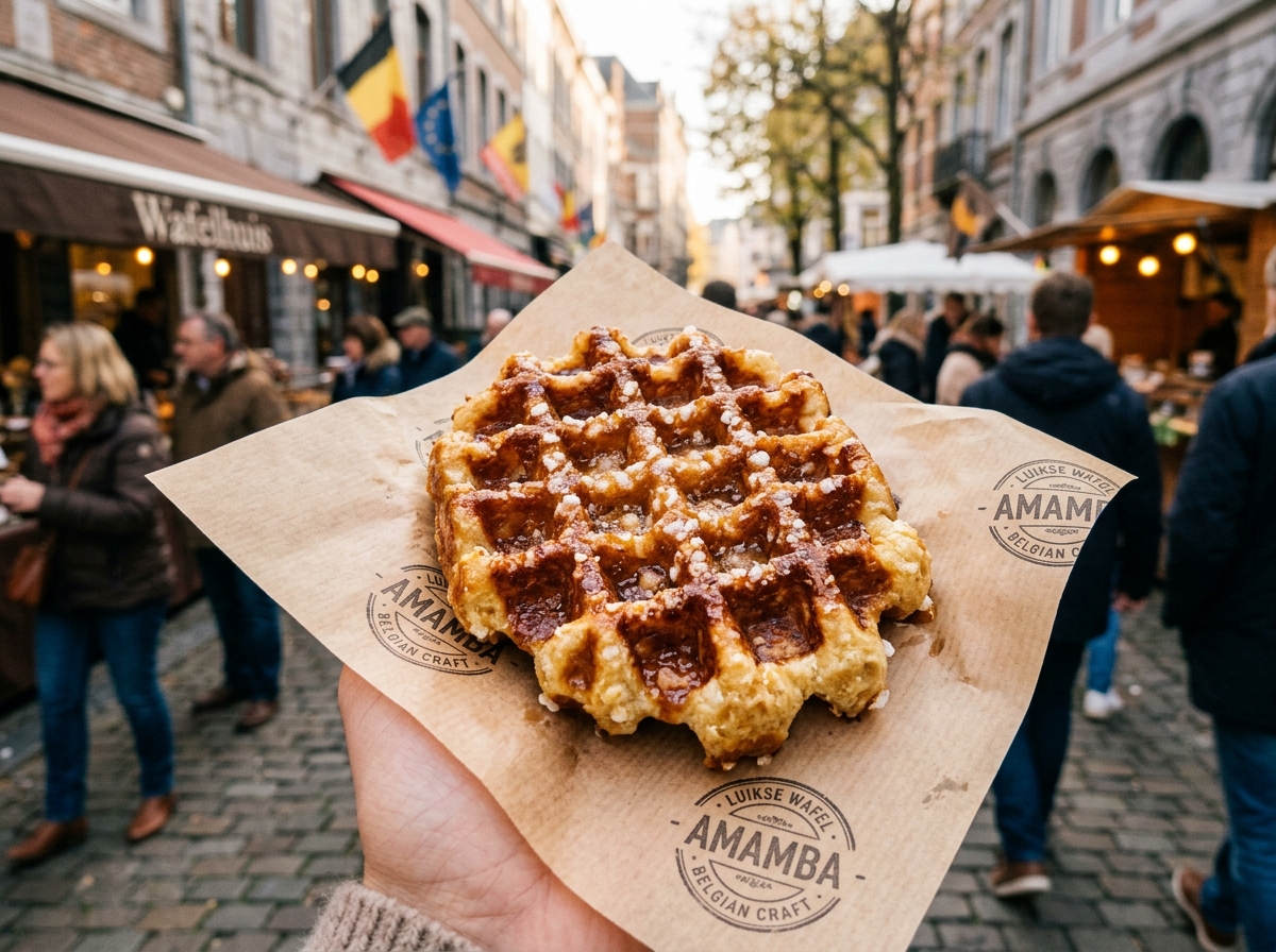 Caramelized Belgian Liège Waffle with pearl sugar (parelsuiker)